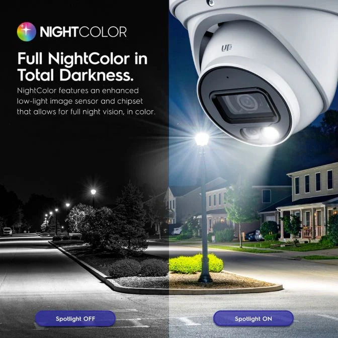Amcrest 4K Night Color PoE Turret Camera – 49 ft Color Night Vision, AI Detection, Built-In Mic (IP8M-2779EW-AI)